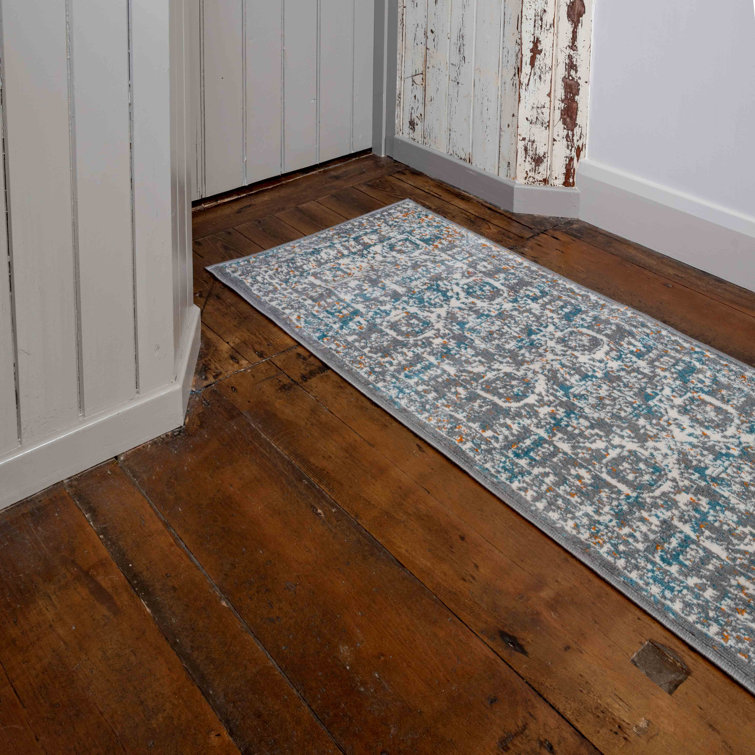 Latitude Vive Aobha Oscar Distressed Light Blue Grey Oriental Pattern